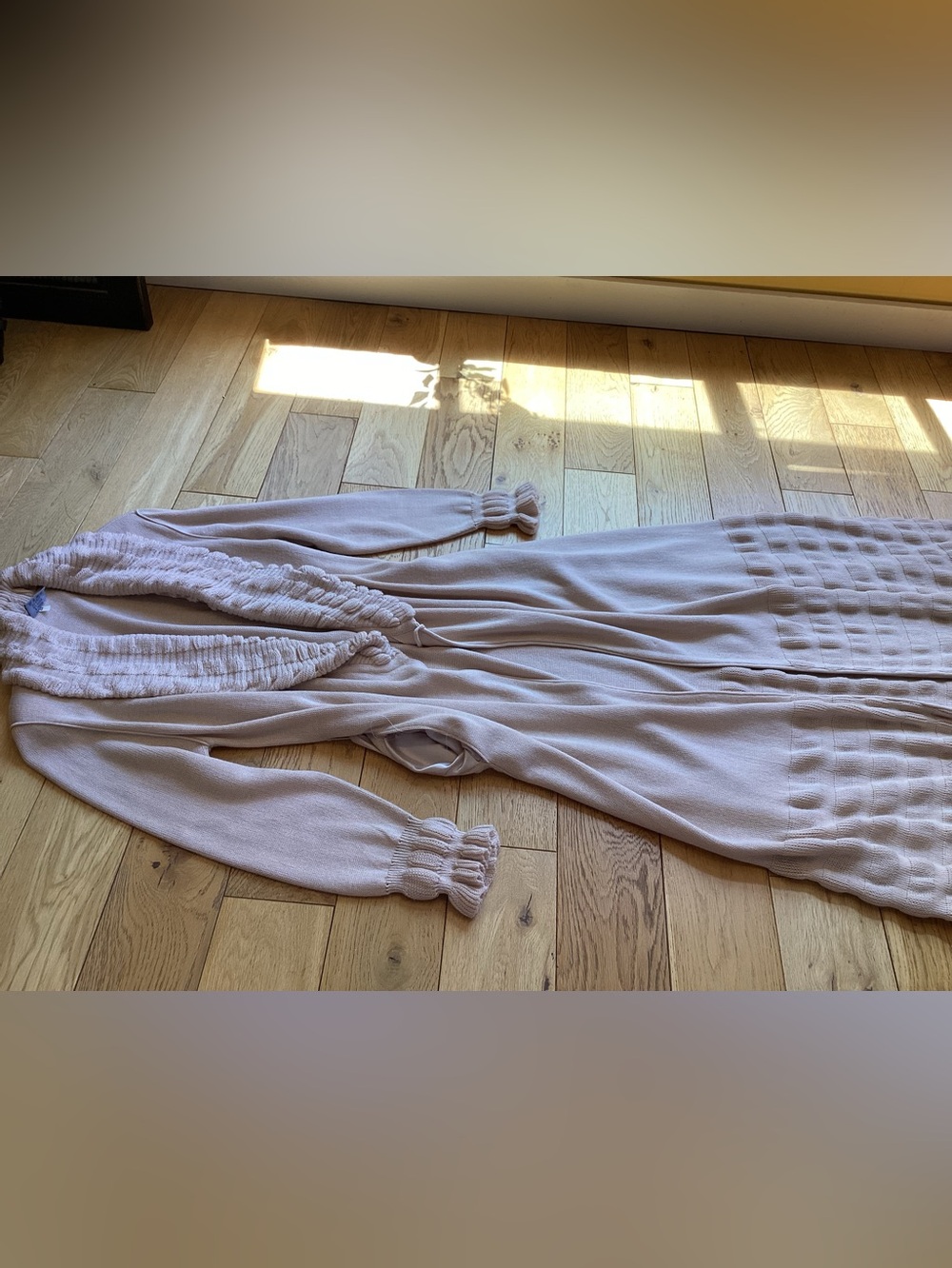 Vintage floor length one-of-kind cream sweater cardigan - Picture 5 of 7
